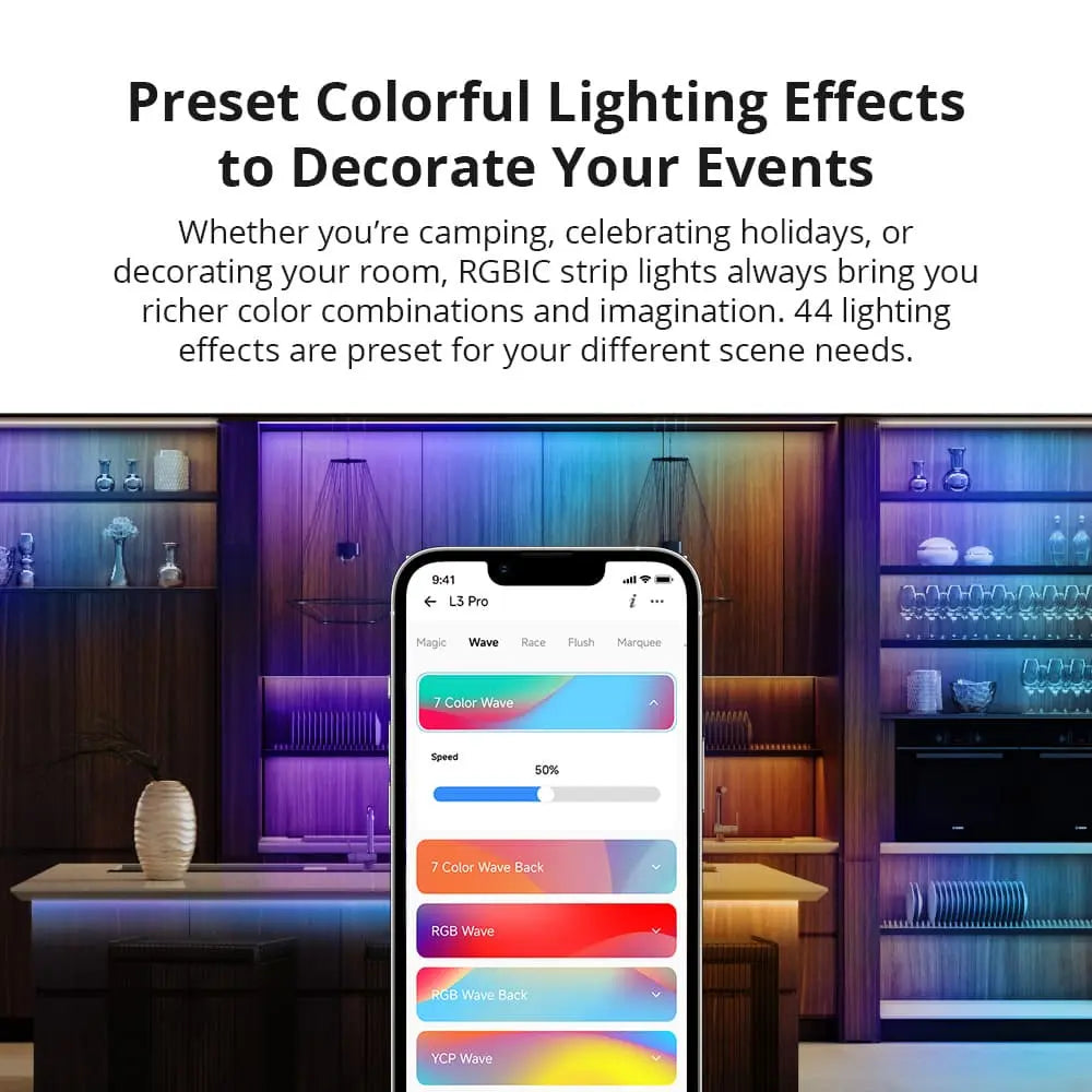 SONOFF L3 Pro RGBIC Smart LED Strip Lights 5M/16.4Ft - IP54 Waterproof, WiFi & Bluetooth Control, 16 Million Colors, Music Sync, Works with Alexa/Google Home, DIY Cutting