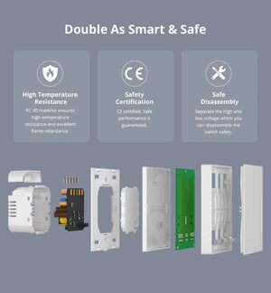 SONOFF M5-3C-86W SwitchMan Smart Wall Switch - Matter Enabled 3-Gang, Works with Alexa/Google/HomeKit, White Touch Panel, No Hub Required, Neutral Wire Optional