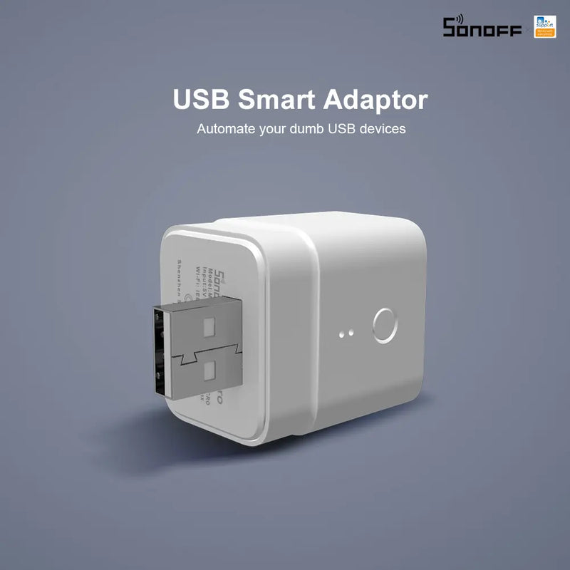 SONOFF Micro USB Smart Adaptor - Voice Control with Alexa & Google Home, eWeLink App Support, Smart Plug for Chargers & Small Devices, Energy Monitoring, No Hub Required