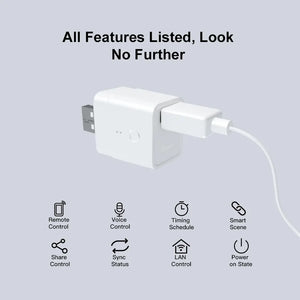 SONOFF Micro USB Smart Adaptor - Voice Control with Alexa & Google Home, eWeLink App Support, Smart Plug for Chargers & Small Devices, Energy Monitoring, No Hub Required