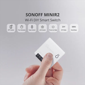 SONOFF MINIR2 WiFi Smart Switch - 2-Way Wireless Light Switch Converter, DIY Smart Home Upgrade for Traditional Switches, Works with Alexa & Google Home, Nest Compatible, Timer & Remote Control via App (No Hub Required)