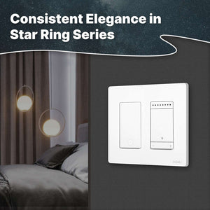 MOES Star Ring WiFi Smart Dimmer Switch - 3-Way Grounding Design, US Standard, Works with Alexa/Google Home, No Hub Required, App Control, Touch Panel (Neutral Wire Needed)