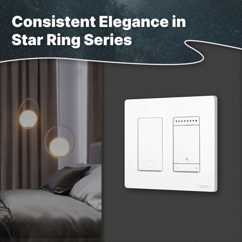 MOES Star Ring WiFi Smart Dimmer Switch - 3-Way Grounding Design, US Standard, Works with Alexa/Google Home, No Hub Required, App Control, Touch Panel (Neutral Wire Needed)