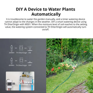 SONOFF MS01 Smart Soil Moisture Sensor with RJ9 Adapter - Plant Hygrometer for Indoor/Outdoor Use, Works with TH10/TH16 Smart Switch, Smart Home Gardening, Humidity Detection
