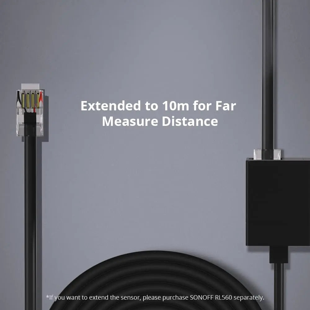 SONOFF MS01 Smart Soil Moisture Sensor with RJ9 Adapter - Plant Hygrometer for Indoor/Outdoor Use, Works with TH10/TH16 Smart Switch, Smart Home Gardening, Humidity Detection