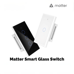 Matter WiFi Smart Light Switch - Glass Panel Touch, Neutral Wire Required, Compatible with Alexa, Google Home & Apple HomeKit (2.4GHz), US Standard, Single Pole/3-Way, White