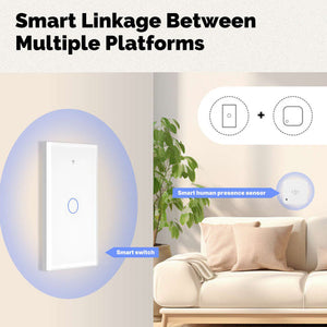 Matter WiFi Smart Light Switch - Glass Panel Touch, Neutral Wire Required, Compatible with Alexa, Google Home & Apple HomeKit (2.4GHz), US Standard, Single Pole/3-Way, White