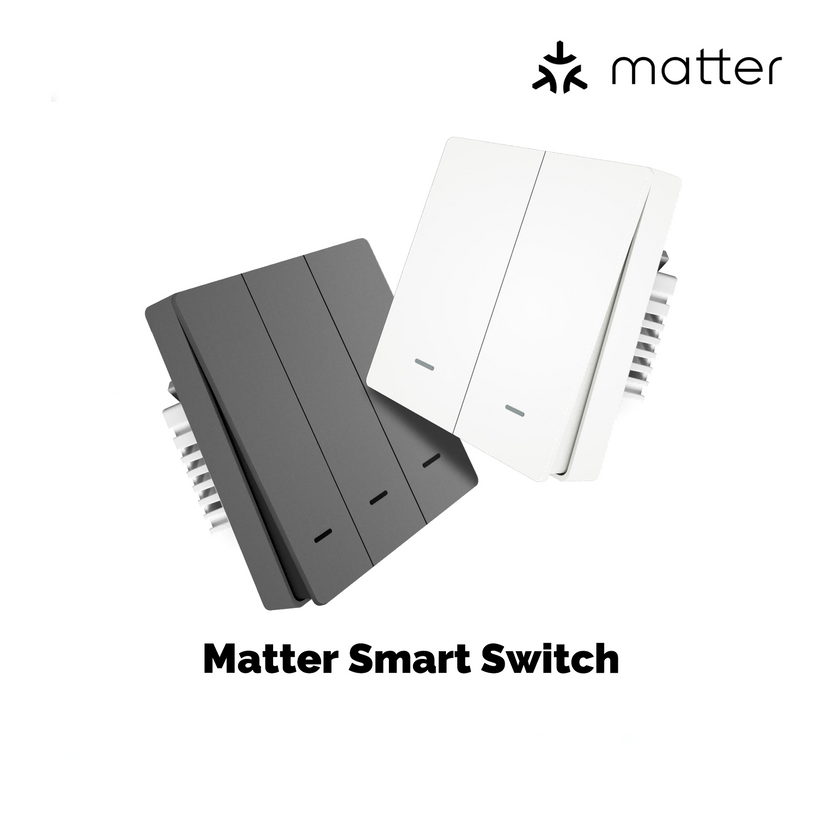 Matter WiFi Smart Light Switch EU - Push Button Design, Neutral Wire Required, Works with Alexa/Google/HomeKit (Matter Compatible), App & Voice Control, CE Certified