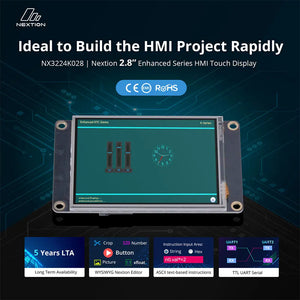 Nextion NX3224K028 2.8-inch Enhanced HMI Touch Display - Resistive Touchscreen with USART Interface, 320x240 Resolution, for DIY & Industrial Control Projects