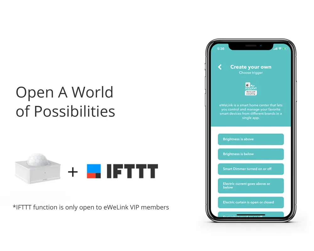 SONOFF PIR3-RF 433MHz Motion Sensor - Wireless PIR Detector for Smart Home, 90° Detection Angle, 5-8m Range, Works with RF Bridges, No WiFi Required