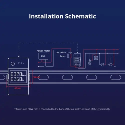 Sonoff POWR320D Elite 20A Smart WiFi Power Meter Switch – Energy Monitoring with 6-Month Data History, Overload Protection, Works with Alexa & Google Home, No Hub Required, eWeLink App, 4400W Heavy Duty