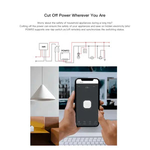 SONOFF POWR3 40A High Power Smart Switch for AC, Geyser, Water Pump, Motor – WiFi Smart Relay, Energy Monitoring, Works with Alexa, Google Home, eWeLink App, Remote Control, Voice Command
