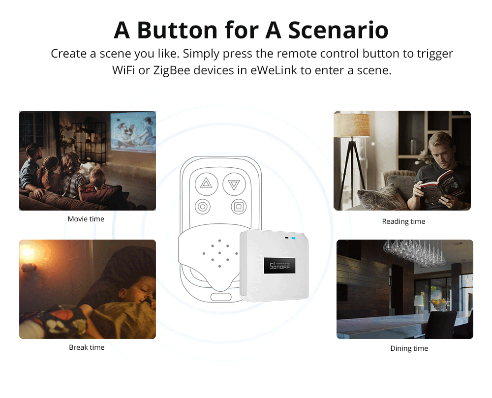SONOFF RF Bridge R2 - WiFi 433MHz Smart Hub for RF Devices, Works with Alexa & Google Home, eWeLink App Control, Converts RF to WiFi for Smart Home Automation