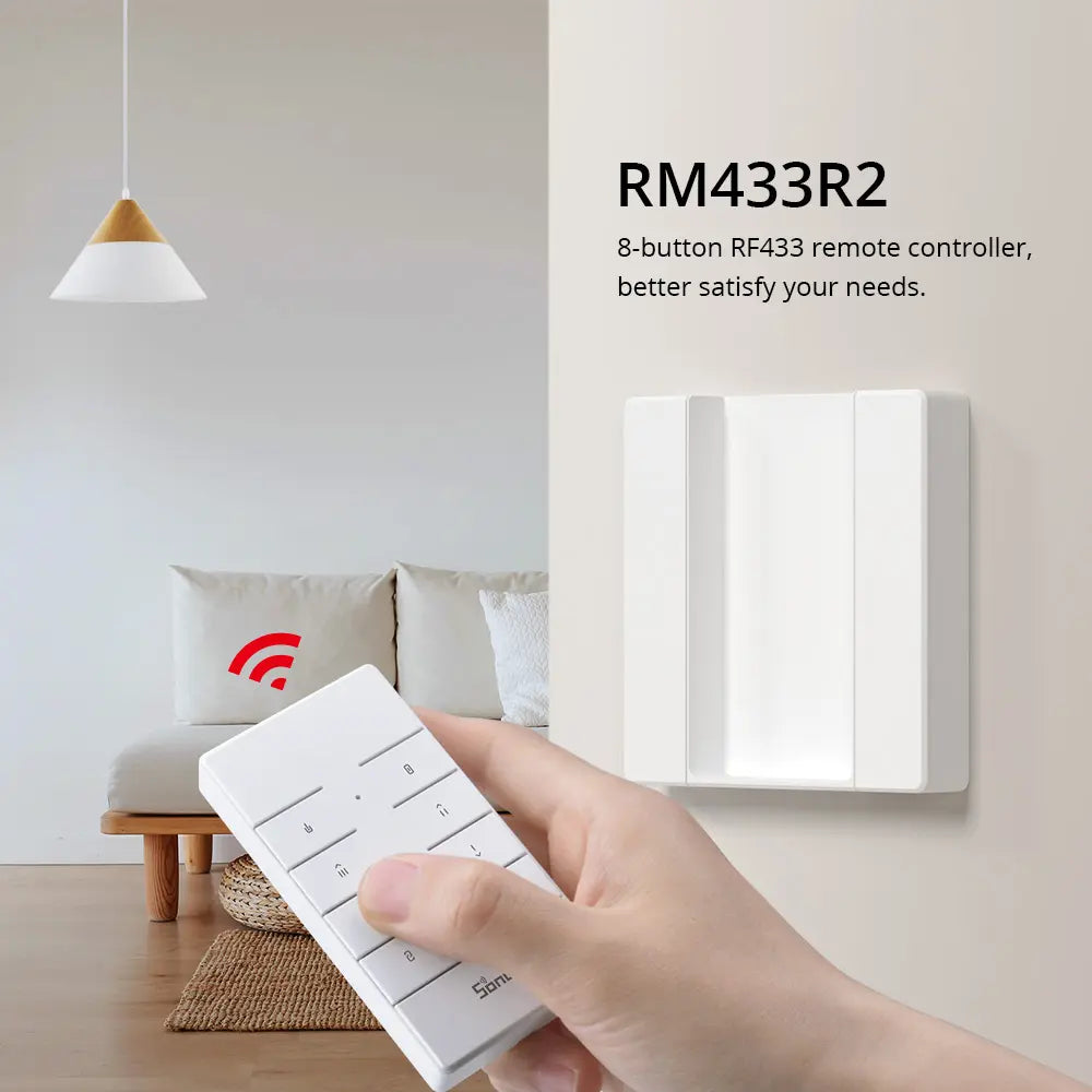 SONOFF RM433R2 Remote Controller Base - 433MHz RF Smart Home Hub, Works with Sonoff RF Products, No WiFi Needed, DIY Automation, Compatible with RF Switches/Sensors (Black)