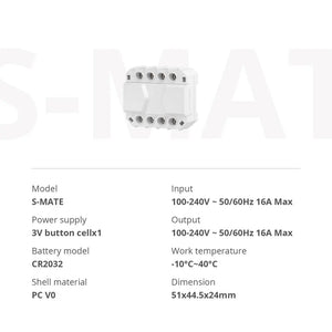 SONOFF S-MATE Switch Mate Smart WiFi Wall Switch - Remote Control via eWeLink App, Works with Alexa & Google Home, No Hub Required, DIY Installation (White)