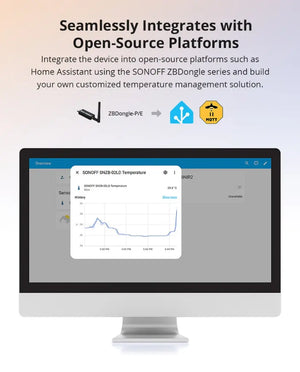 SONOFF SNZB-02LD IP65 Zigbee Smart Thermometer - Probe Version with LCD Display, Waterproof Sensor, Works with Alexa/Google Home, for Indoor/Outdoor Temperature Monitoring