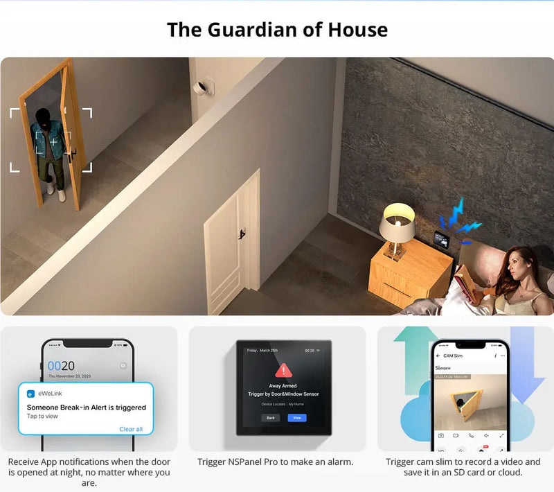 SONOFF SNZB-04P Zigbee Door Window Sensor - Smart Home Alarm with Tamper Alert, 5+ Year Battery, Works with Alexa/Google Home/ZHA, No Hub Required, Wireless Contact Sensor for Home Security