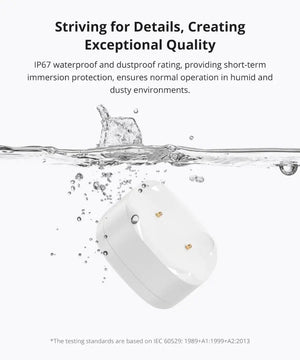 SONOFF SNZB-05P Zigbee Water Leak Sensor - Smart Flood Detector, Works with Alexa/Google Home via eWeLink, Battery-Powered, for Basement/Pipes/Appliances