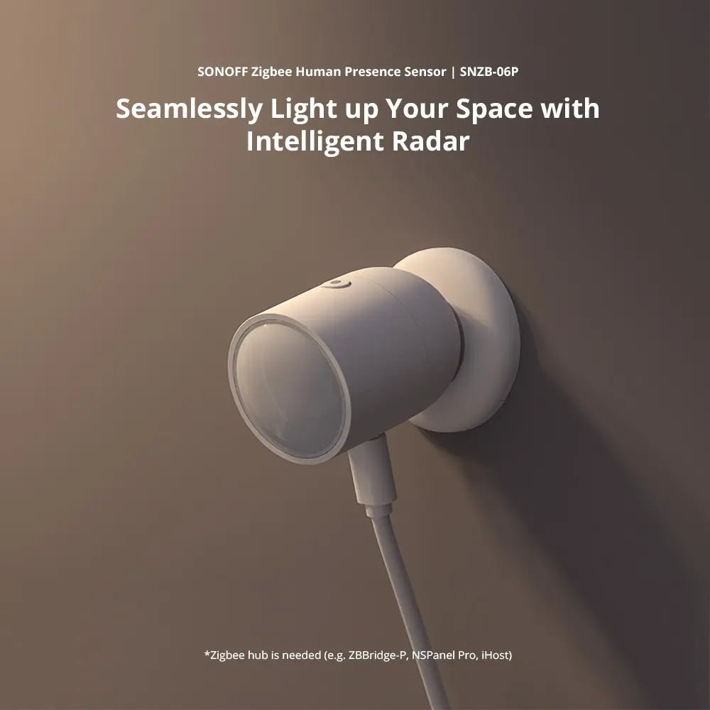 SONOFF SNZB-06P Smart Zigbee 3.0 Human Presence Sensor - Microwave Radar & PIR Motion Detector, Works with Alexa/Google Home/IFTTT, Smart Home Automation