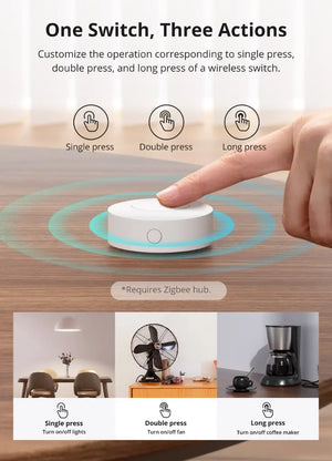 SONOFF SNZB-01P Zigbee 3.0 Wireless Panic Button, Smart Emergency Switch with 2-Way Control, Works with Alexa & Google Home, Smart Scene/Home Automation Trigger, No Hub Required (Works with SONOFF Zigbee Hub)
