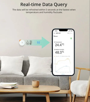 SONOFF SNZB-02P Wireless Zigbee 3.0 Temperature & Humidity Sensor - Smart Home Environmental Monitor with Alerts, Works with iHost/NSPanel Pro/ZB Bridge Pro/ZBDongle-E