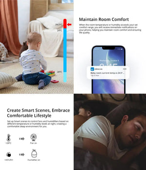 SONOFF SNZB-02P Wireless Zigbee 3.0 Temperature & Humidity Sensor - Smart Home Environmental Monitor with Alerts, Works with iHost/NSPanel Pro/ZB Bridge Pro/ZBDongle-E