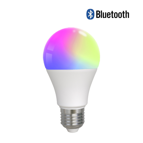 Smart Bluetooth LED Bulb, 9W E27 RGB Color Changing, Dimmable Works with Alexa & Google Home, 16 Million Colors, Voice & App Control, Tunable White 2700K-6500K, No Hub Required