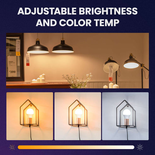 Smart Bluetooth LED Bulb, 9W E27 RGB Color Changing, Dimmable Works with Alexa & Google Home, 16 Million Colors, Voice & App Control, Tunable White 2700K-6500K, No Hub Required
