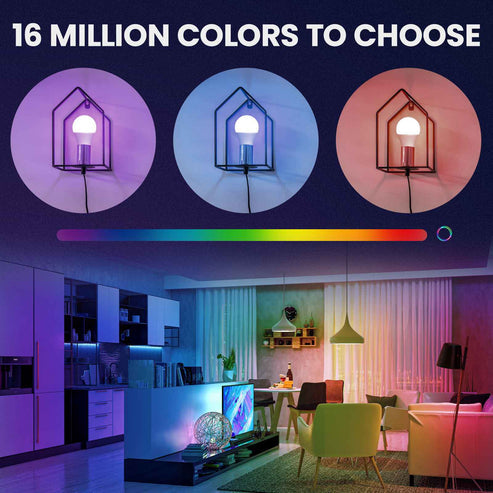 Smart Bluetooth LED Bulb, 9W E27 RGB Color Changing, Dimmable Works with Alexa & Google Home, 16 Million Colors, Voice & App Control, Tunable White 2700K-6500K, No Hub Required