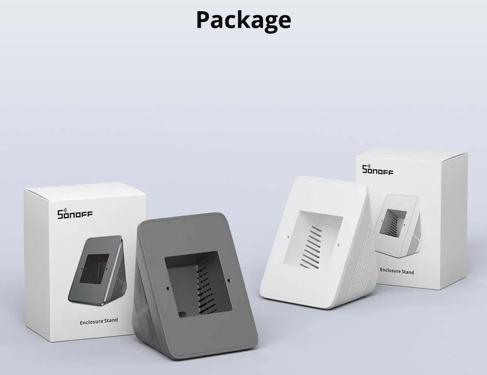 Desk Enclosure Stand W for NSPanel & NSPanel Pro - Adjustable Mounting Base for SONOFF Smart Touch Panels, 30°-90° Tilt, Stable ABS Platform, Office/Home Installation (White)