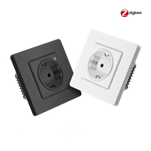 Star Ring ZigBee Smart Socket - EU Wall Embedded Outlet with Energy Monitor, Works with Alexa/Google Home, Requires Hub, Power Usage Tracking, 16A EU Plug (Neutral Wire Required)