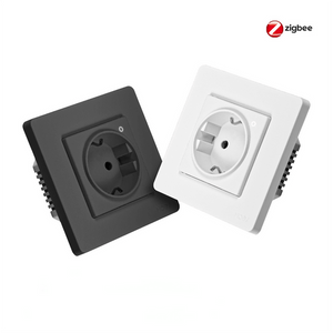 Star Ring ZigBee Smart Socket - EU Wall-Embedded Outlet with Energy Monitoring, 16A 3680W, Works with Alexa/Google Home/Apple HomeKit, Schuko Plug (No Hub Required)