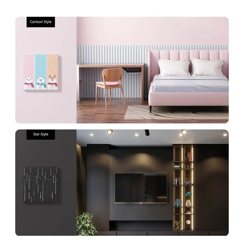 SONOFF T5-3C-86 Star Cover Plate - Ultimate Smart Touch Wall Switch Faceplate, 3 Gang Decorative Panel for T5 Series, Sleek Modern Design, Easy Snap-On Installation