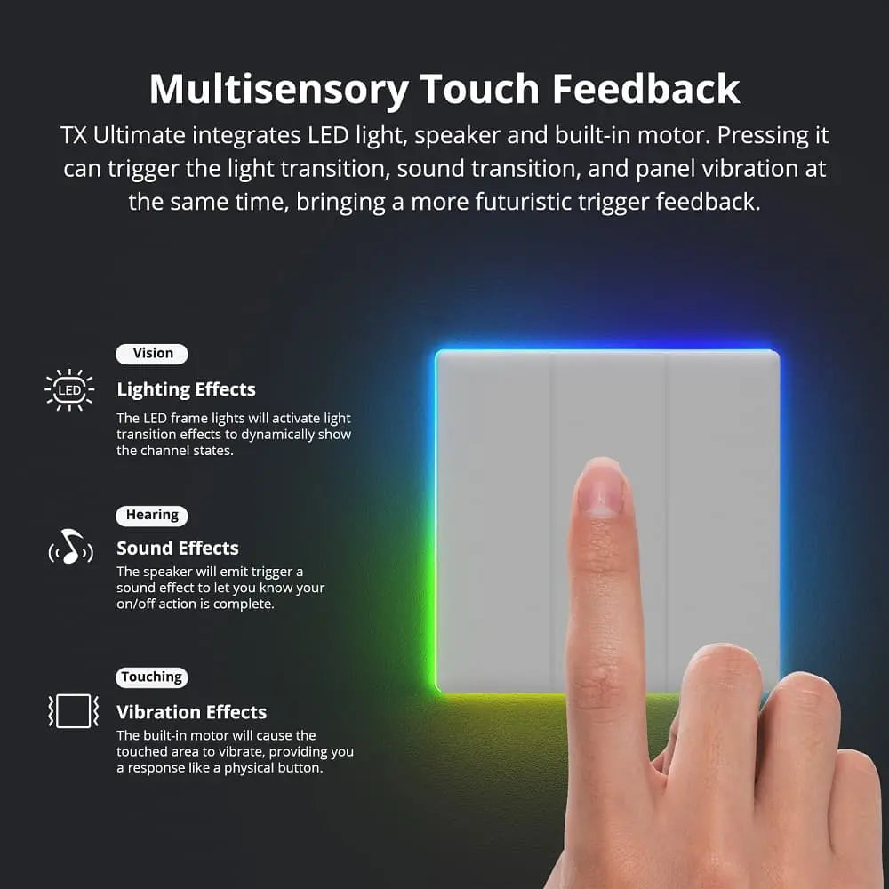 SONOFF T5-4C-86TX WiFi Smart Touch Wall Switch - 4-Gang, Works with Alexa/Google Home, Replaceable Cover, No Hub Required, EU Standard 86mm (White)