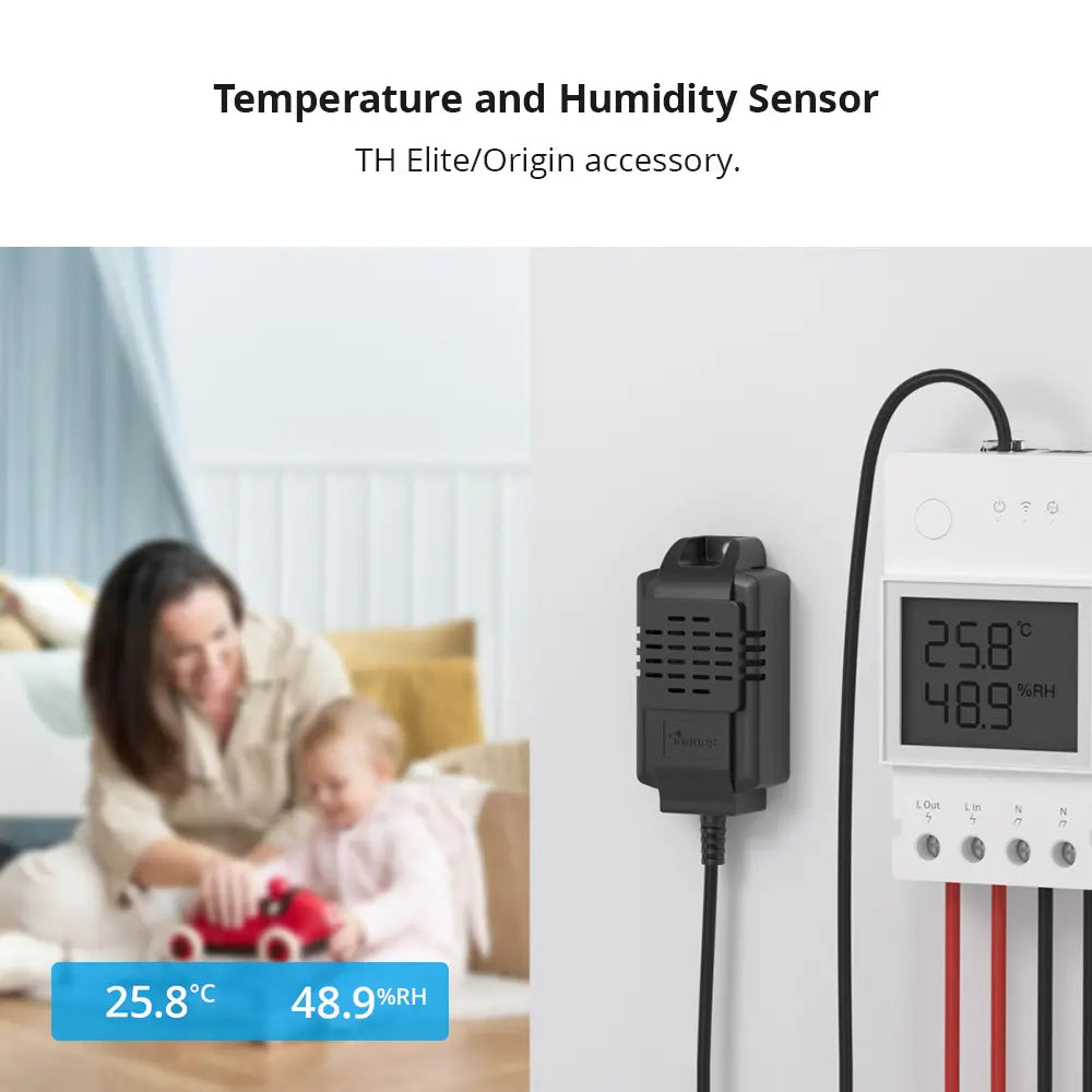 SONOFF THS01 WiFi Temperature & Humidity Sensor - Wireless Smart Hygrometer Thermometer, Works with Alexa & Google Home, eWeLink App, Real-Time Monitoring, for Home, Greenhouse, Office