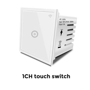Smart WiFi Wall Touch Switch (WF510-16AW) - 1 Gang White Retrofit for Anchor Roma Modular - Works with Alexa & Google Home - Voice & App Control - No Hub Required - Modern Touch Panel Light Switch