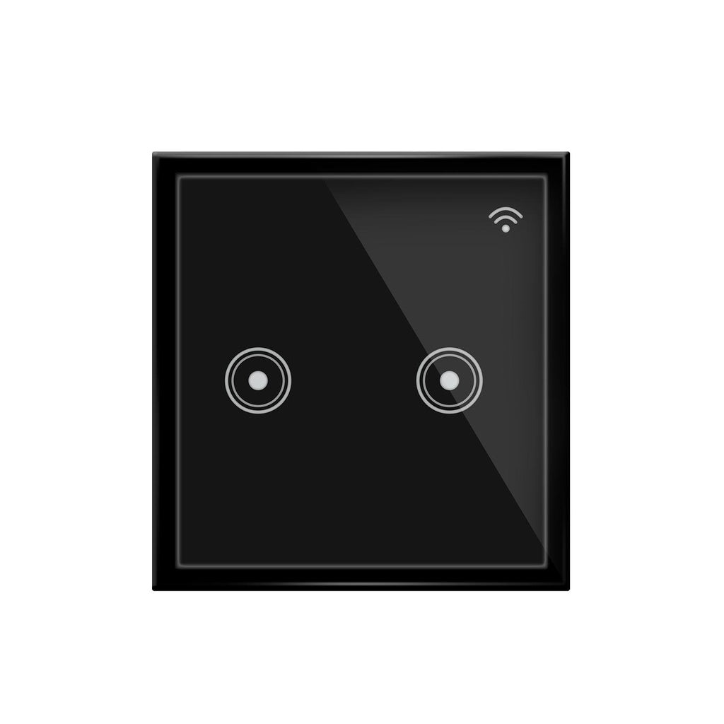 Anchor Roma Smart WiFi 2-Gang Retrofit Wall Touch Panel - Works with Alexa & Google Home, Compatible with Smart Home Edge, Black Touch Switch for Modular Wiring System