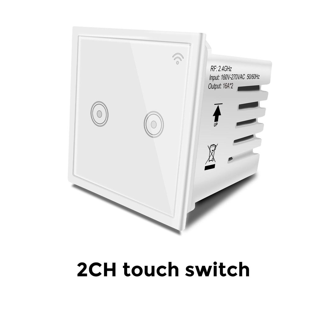 Smart WiFi White Wall Touch Retrofit for Anchor Roma Modular Switch - 2 Gang Works with Alexa & Google Home, Compatible with Smart Home Edge, Modern Touch Control Panel