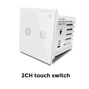 Smart WiFi White Wall Touch Retrofit for Anchor Roma Modular Switch - 2 Gang Works with Alexa & Google Home, Compatible with Smart Home Edge, Modern Touch Control Panel