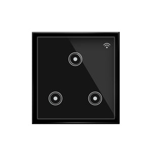 Smart WiFi 3-Gang Touch Panel Switch - Retrofit for Anchor Roma Modular Frames, Works with Alexa & Google Home, Black Wall Touch Control, No Hub Required, Edge-to-Edge Design