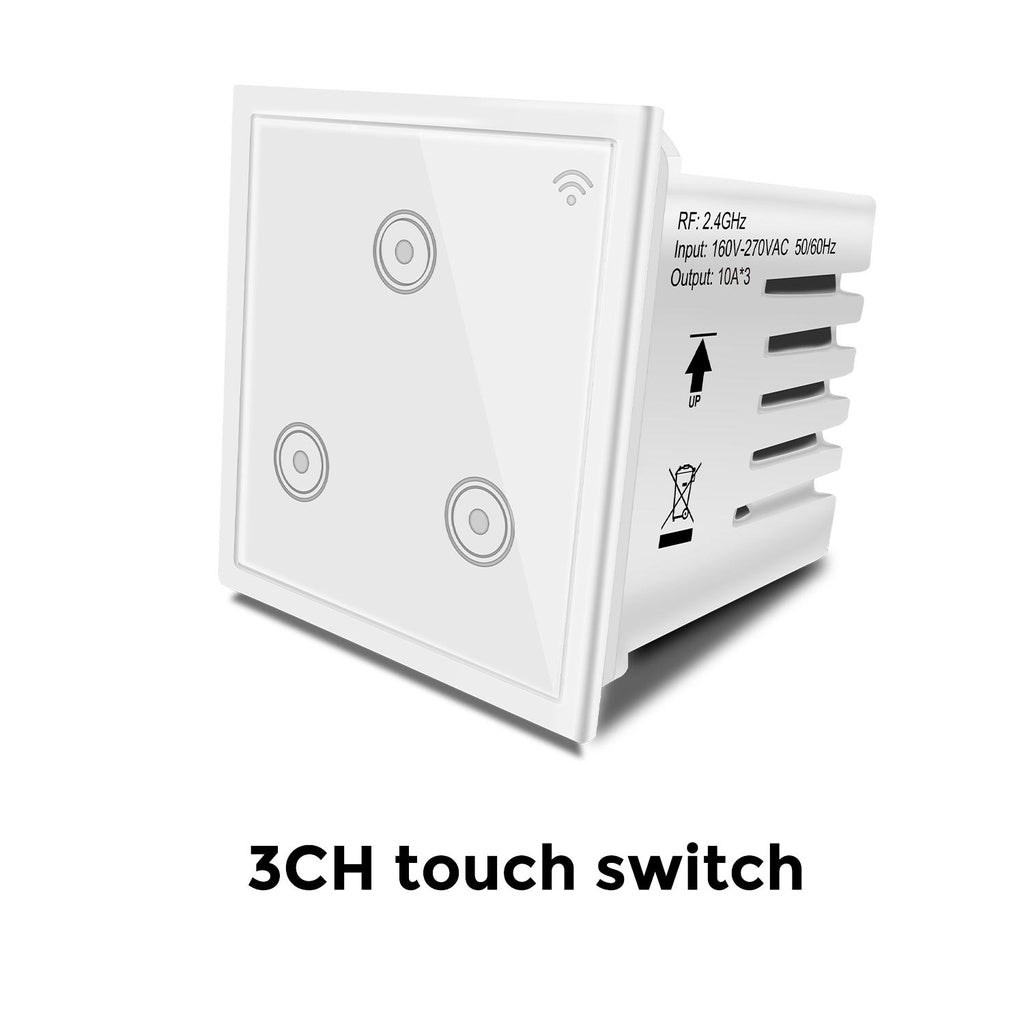 Smart WiFi 3-Gang Touch Panel Switch - White Retrofit for Anchor Roma Modular Frames, Works with Alexa & Google Home, No Hub Required, Edge-to-Edge Design, Voice & App Control
