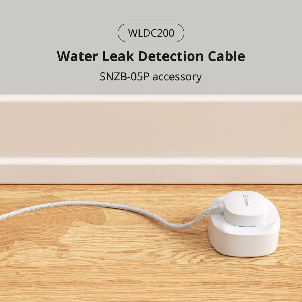 SONOFF Water Leak Detection Cable - Smart Flood Sensor Alarm, Works with Zigbee Hub (eWeLink/Alexa/Google Home), 3m/5m Length Options, for Basement/Pipe/Appliance Leak Monitoring
