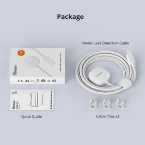 SONOFF Water Leak Detection Cable - Smart Flood Sensor Alarm, Works with Zigbee Hub (eWeLink/Alexa/Google Home), 3m/5m Length Options, for Basement/Pipe/Appliance Leak Monitoring