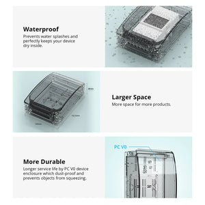 SONOFF R2 Waterproof Outdoor Enclosure Case - Compatible with TH Elite/TH Origin & POW R3/R2 Smart Switches, IP66 Rated Electrical Box for Weatherproof Protection (Grey)