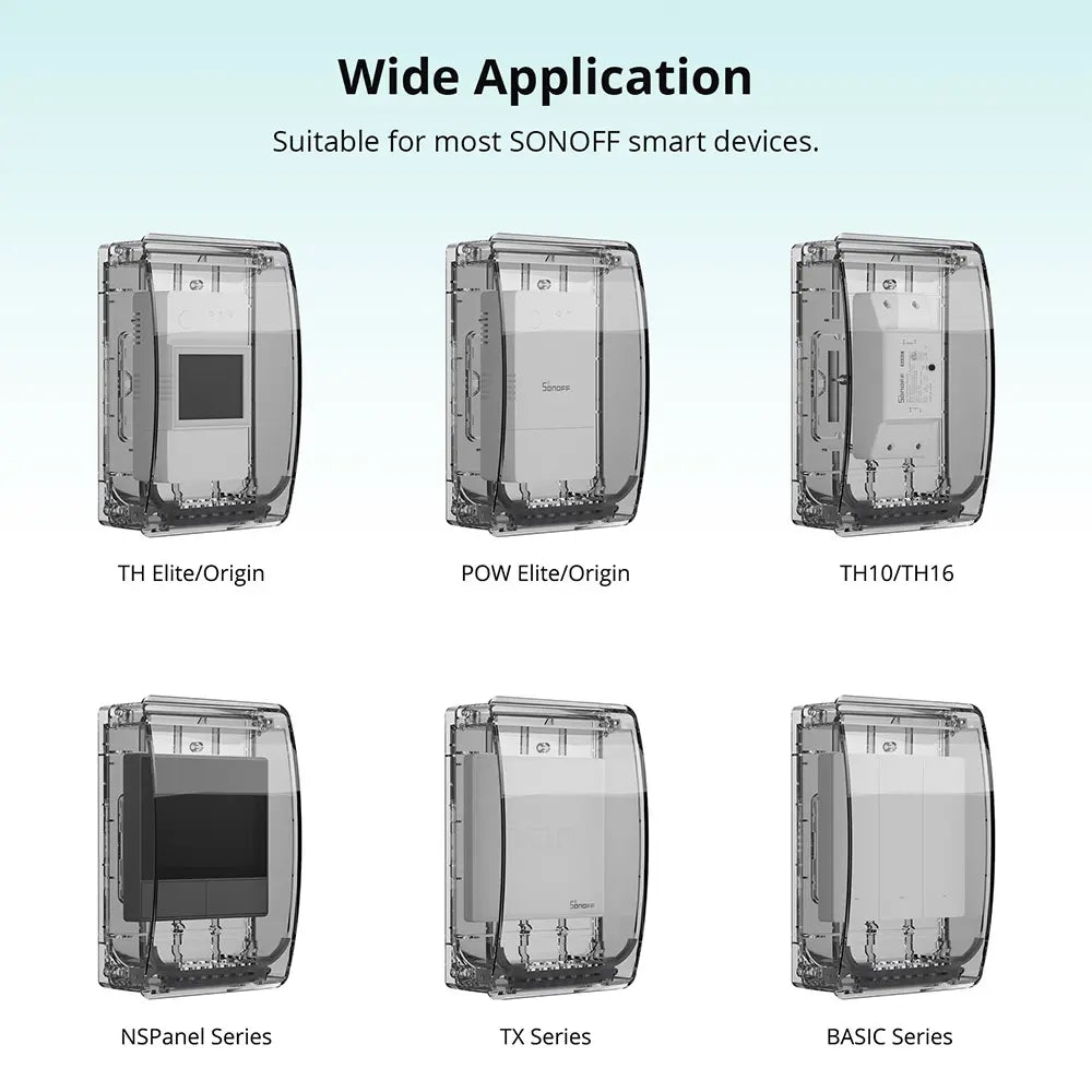 SONOFF R2 Waterproof Outdoor Enclosure Case - Compatible with TH Elite/TH Origin & POW R3/R2 Smart Switches, IP66 Rated Electrical Box for Weatherproof Protection (Grey)