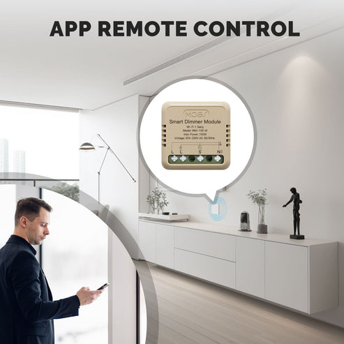 WiFi Smart Dimmer Switch Module - 1 Gang & 2 Gang, DIY Installation, Works with Alexa/Google Home, No Hub Required, 0-100% Smooth Dimming, Timer Function, No Neutral Wire (90-250V)