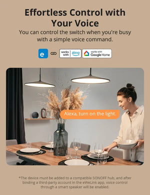 SONOFF ZBM5-1C-120W SwitchMan Zigbee Smart Wall Switch - 1-Gang, Works with Alexa/Google Home, No Neutral Required, 120W Max Load, White Touch Panel, Zigbee 3.0