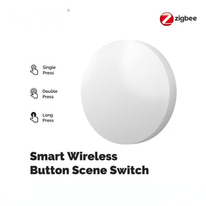 ZigBee Smart Button Scene Switch - Wireless Remote Controller with Mobile App Control, Multi-Scene Linkage for Smart Home, Works with Alexa/Google Home via ZigBee Hub (No Wiring Needed)