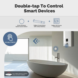 ZigBee Smart Button Scene Switch - Wireless Remote Controller with Mobile App Control, Multi-Scene Linkage for Smart Home, Works with Alexa/Google Home via ZigBee Hub (No Wiring Needed)