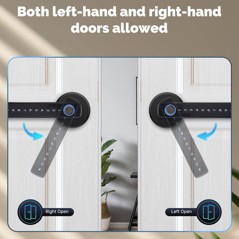 Bluetooth Smart Door Lock with Keypad & Fingerprint Entry - Biometric Keyless Doorknob Handle, Passcode Entry, Auto-Lock, Works with Alexa/Google Home, Easy DIY Installation (Fits Standard Doors)
